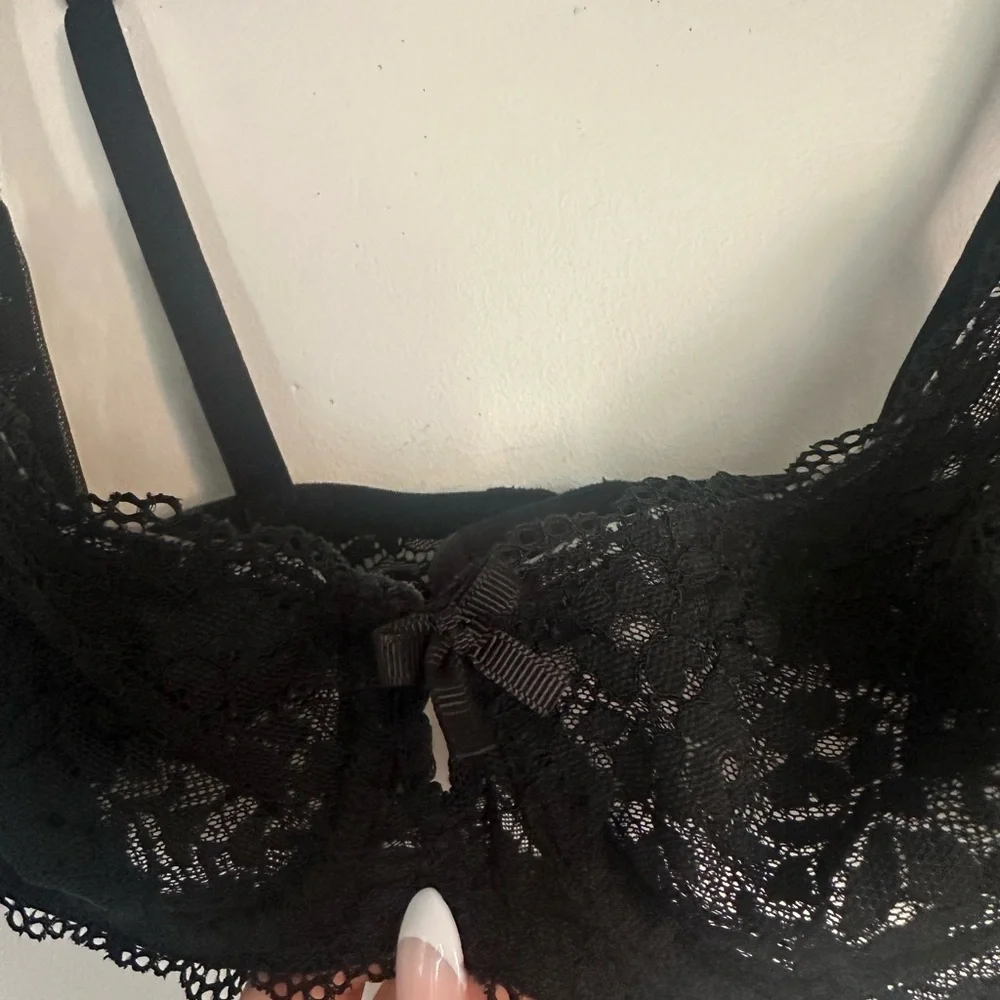 Gilligan & O’Malley Black Lace Balconette Bra – Size 38B